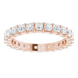 14K Gold Asscher Lab-Grown Diamond Shared-Prong Eternity Band – 2x2 mm Stones - Rose Gold - view 3
