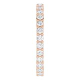 10K Gold Round Lab-Grown Diamond Shared-Prong Eternity Band – 1.7 mm Stones - Rose Gold - view 4