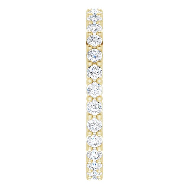 10K Gold Round Lab-Grown Diamond Shared-Prong Eternity Band – 1.7 mm Stones - Yellow Gold - view 4