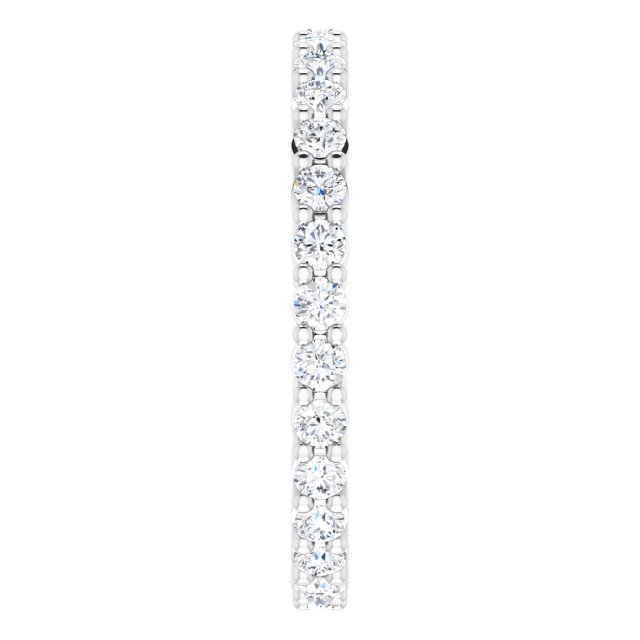 10K Gold Round Natural Diamond Shared-Prong Eternity Band – 1.7 mm Stones - White Gold - view 4