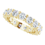 10K Gold Round Natural Diamond Shared-Prong Eternity Band – 3.2 mm Stones - Yellow Gold - view 5