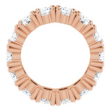 10K Gold Oval Lab-Grown Diamond Shared-Prong Eternity Band – 6x4 mm Stones - Rose Gold - view 2