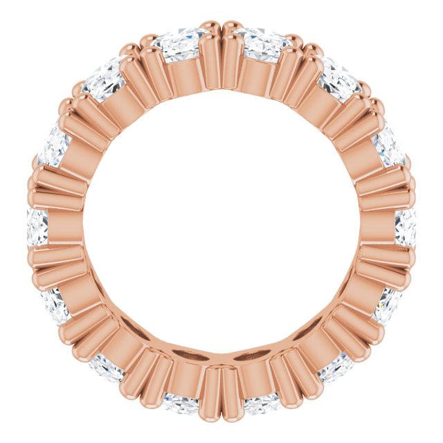 10K Gold Oval Lab-Grown Diamond Shared-Prong Eternity Band – 6x4 mm Stones - Rose Gold - view 2