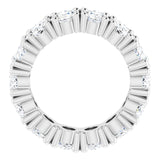 10K Gold Oval Lab-Grown Diamond Shared-Prong Eternity Band – 6x4 mm Stones - White Gold - view 2