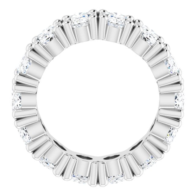 10K Gold Oval Lab-Grown Diamond Shared-Prong Eternity Band – 6x4 mm Stones - White Gold - view 2