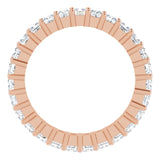 10K Gold Square Lab-Grown Diamond Shared-Prong Eternity Band – 2x2 mm Stones - Rose Gold - view 2