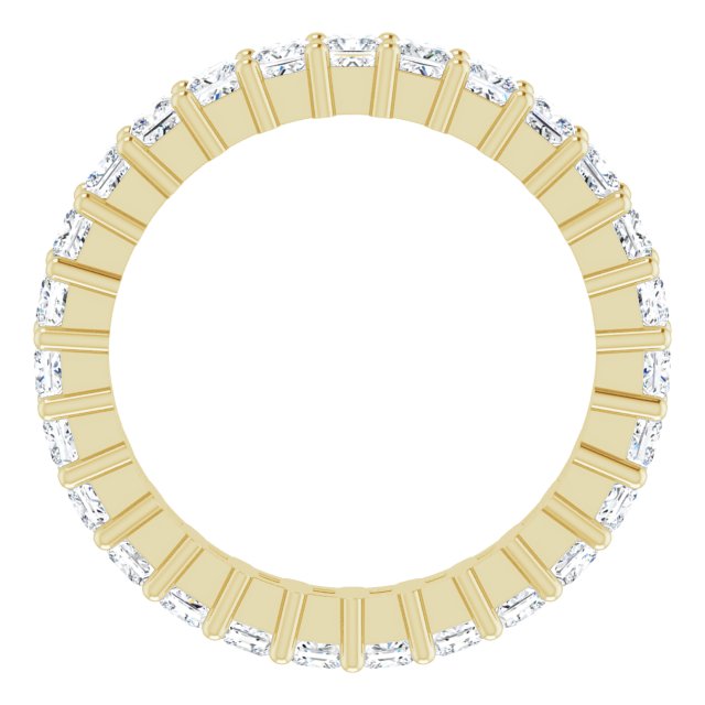 10K Gold Square Natural Diamond Shared-Prong Eternity Band – 2x2 mm Stones - Yellow Gold - view 2