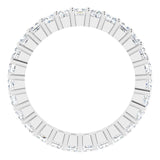 10K Gold Square Natural Diamond Shared-Prong Eternity Band – 2x2 mm Stones - White Gold - view 2