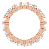 10K Gold Square Lab-Grown Diamond Shared-Prong Eternity Band – 3x3 mm Stones - Rose Gold - view 2