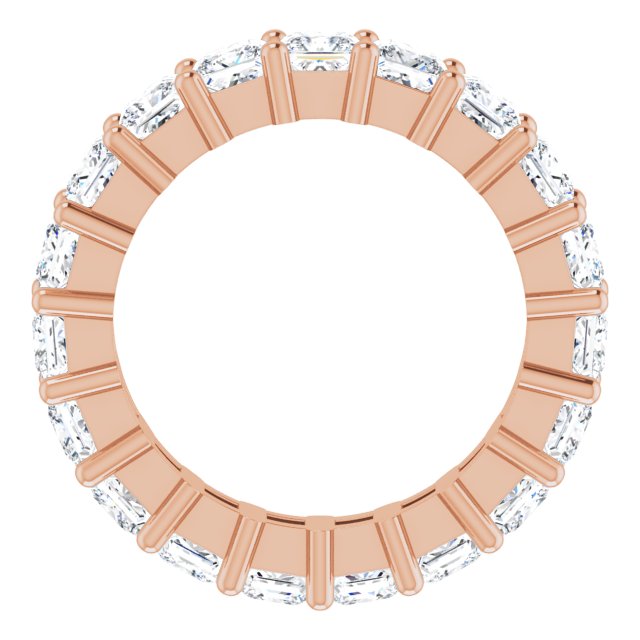 10K Gold Square Lab-Grown Diamond Shared-Prong Eternity Band – 3x3 mm Stones - Rose Gold - view 2