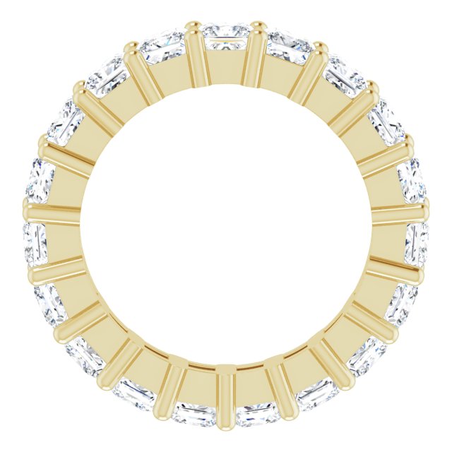 10K Gold Square Lab-Grown Diamond Shared-Prong Eternity Band – 3x3 mm Stones - Yellow Gold - view 2