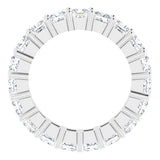10K Gold Square Lab-Grown Diamond Shared-Prong Eternity Band – 3x3 mm Stones - White Gold - view 2