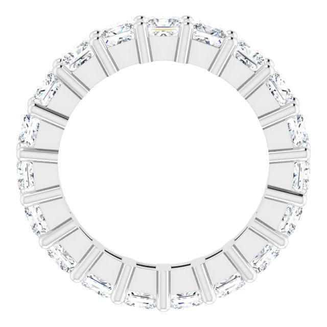 10K Gold Square Lab-Grown Diamond Shared-Prong Eternity Band – 3x3 mm Stones - White Gold - view 2