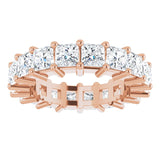 10K Gold Square Natural Diamond Shared-Prong Eternity Band – 3.25x3.25 mm Stones - Rose Gold - view 3