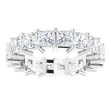10K Gold Square Natural Diamond Shared-Prong Eternity Band – 3.25x3.25 mm Stones - White Gold - view 3