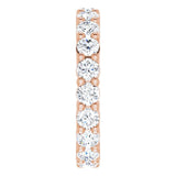10K Gold Round Lab-Grown Diamond Shared-Prong Eternity Band – 2.75 mm Stones - Rose Gold - view 4