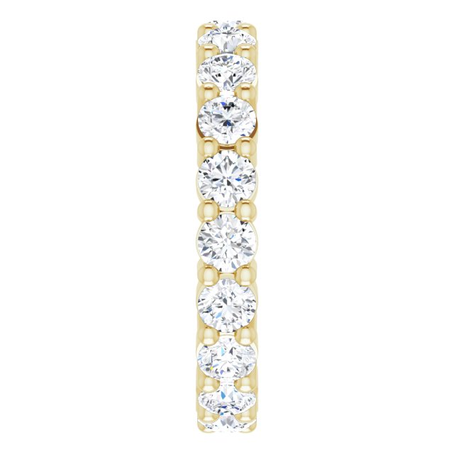 10K Gold Round Lab-Grown Diamond Shared-Prong Eternity Band – 2.75 mm Stones - Yellow Gold - view 4