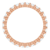 10K Gold Round Lab-Grown Diamond Shared-Prong Eternity Band – 2 mm Stones - Rose Gold - view 2