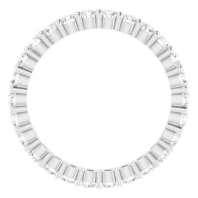 10K Gold Round Natural Diamond Shared-Prong Eternity Band – 2 mm Stones - White Gold - view 2
