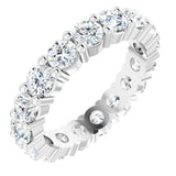 10K Gold Round Lab-Grown Diamond Shared-Prong Eternity Band – 3.2 mm Stones - White Gold