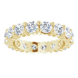 10K Gold Round Lab-Grown Diamond Shared-Prong Eternity Band – 3.4 mm Stones - Yellow Gold - view 3