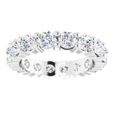10K Gold Round Natural Diamond Shared-Prong Eternity Band – 3.4 mm Stones - White Gold - view 3