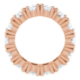 10K Gold Oval Lab-Grown Diamond Shared-Prong Eternity Band – 6x4 mm Stones - Rose Gold - view 2