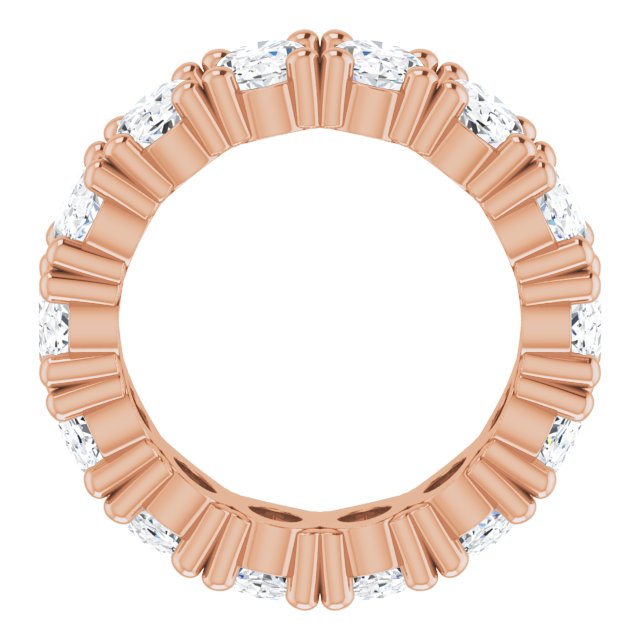 10K Gold Oval Lab-Grown Diamond Shared-Prong Eternity Band – 6x4 mm Stones - Rose Gold - view 2