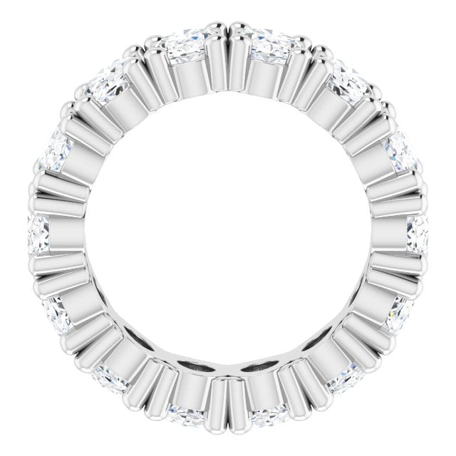 10K Gold Oval Lab-Grown Diamond Shared-Prong Eternity Band – 6x4 mm Stones - White Gold - view 2