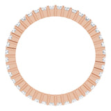 10K Gold Square Lab-Grown Diamond Shared-Prong Eternity Band – 1.25x1.25 mm Stones - Rose Gold - view 2