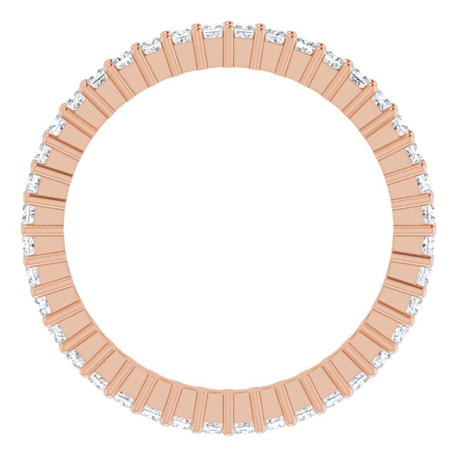 10K Gold Square Lab-Grown Diamond Shared-Prong Eternity Band – 1.25x1.25 mm Stones - Rose Gold - view 2