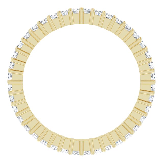 10K Gold Square Lab-Grown Diamond Shared-Prong Eternity Band – 1.25x1.25 mm Stones - Yellow Gold - view 2