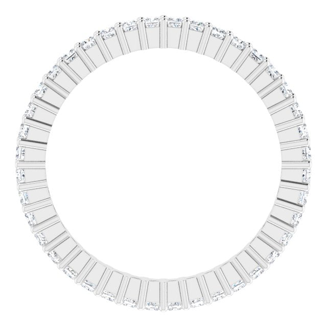10K Gold Square Lab-Grown Diamond Shared-Prong Eternity Band – 1.25x1.25 mm Stones - White Gold - view 2