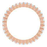 10K Gold Square Natural Diamond Shared-Prong Eternity Band – 1.5x1.5 mm Stones - Rose Gold - view 2