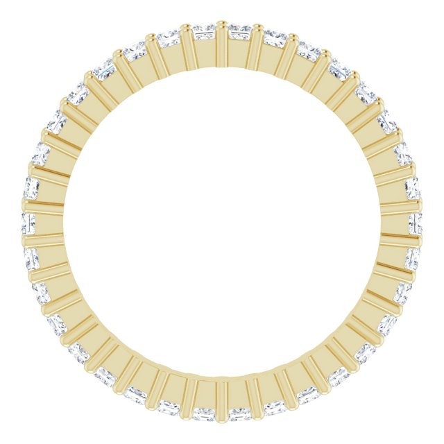 10K Gold Square Natural Diamond Shared-Prong Eternity Band – 1.5x1.5 mm Stones - Yellow Gold - view 2