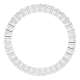 10K Gold Square Natural Diamond Shared-Prong Eternity Band – 1.5x1.5 mm Stones - White Gold - view 2