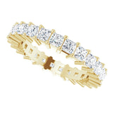 10K Gold Square Natural Diamond Shared-Prong Eternity Band – 2.25x2.25 mm Stones - Yellow Gold - view 5