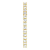 10K Gold Round Lab-Grown Diamond Shared-Prong Eternity Band – 1.3 mm Stones - Yellow Gold - view 4