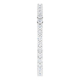 10K Gold Round Natural Diamond Shared-Prong Eternity Band – 1.3 mm Stones - White Gold - view 4
