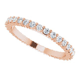 10K Gold Round Lab-Grown Diamond Shared-Prong Eternity Band – 1.5 mm Stones - Rose Gold - view 5