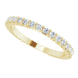 10K Gold Round Natural Diamond Shared-Prong Eternity Band – 1.5 mm Stones - Yellow Gold - view 5