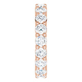 10K Gold Round Natural Diamond Shared-Prong Eternity Band – 3 mm Stones - Rose Gold - view 4