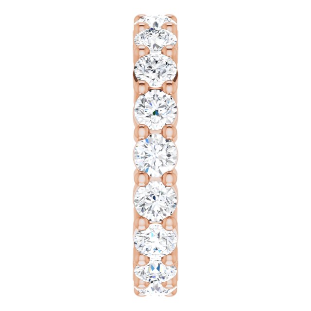 10K Gold Round Lab-Grown Diamond Shared-Prong Eternity Band – 3 mm Stones - Rose Gold - view 4