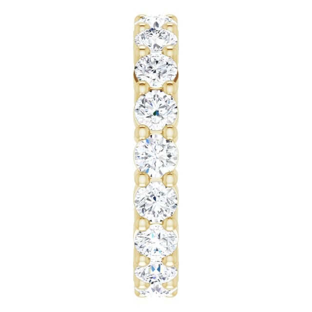 10K Gold Round Lab-Grown Diamond Shared-Prong Eternity Band – 3 mm Stones - Yellow Gold - view 4