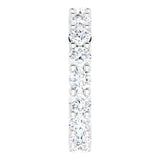 10K Gold Round Natural Diamond Shared-Prong Eternity Band – 3 mm Stones - White Gold - view 4