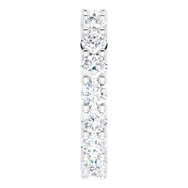10K Gold Round Natural Diamond Shared-Prong Eternity Band – 3 mm Stones - White Gold - view 4