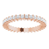 10K Gold Square Natural Diamond Shared-Prong Eternity Band – 1.5x1.5 mm Stones - Rose Gold - view 3