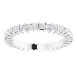 10K Gold Square Natural Diamond Shared-Prong Eternity Band – 1.5x1.5 mm Stones - White Gold - view 3