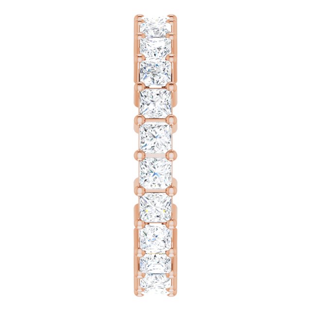 10K Gold Square Lab-Grown Diamond Shared-Prong Eternity Band – 2.25x2.25 mm Stones - Rose Gold - view 4