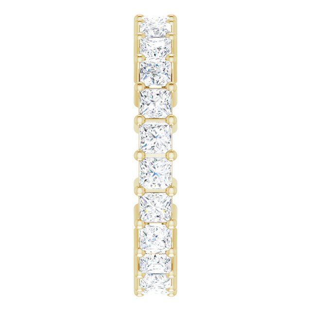 10K Gold Square Lab-Grown Diamond Shared-Prong Eternity Band – 2.25x2.25 mm Stones - Yellow Gold - view 4